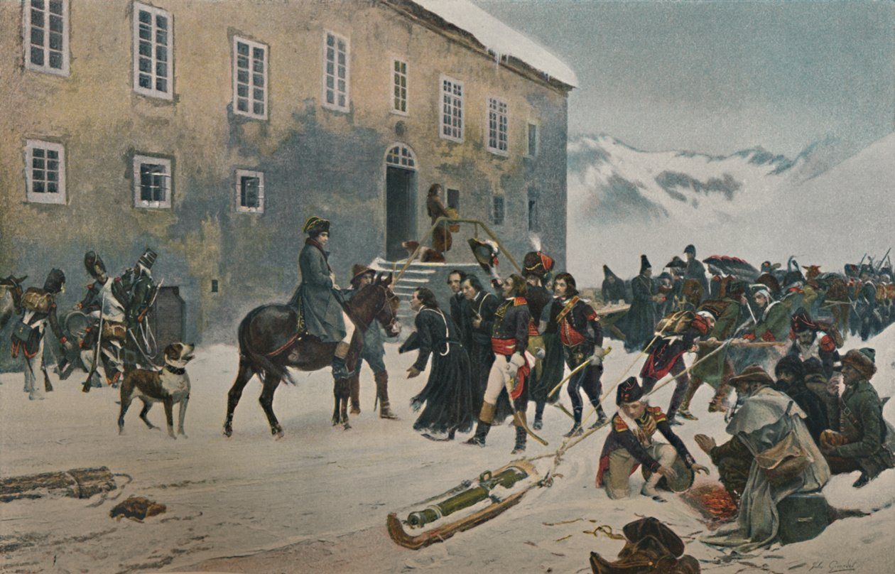Bernard Dağı Keşişleri Tarafından Karşılanan Bonapart. Alplerin Geçidi, Mayıs 1800, 1896 by Unbekannt