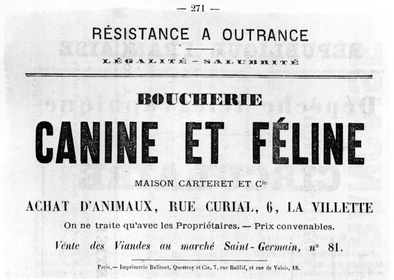 Boucherie Canine et Feline, Paris Komünü
