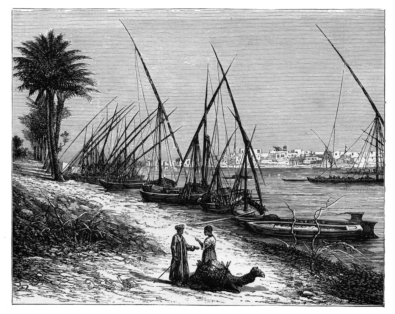 Nil Nehri üzerindeki Boulak, Kahire, Mısır, c1890 by Unbekannt