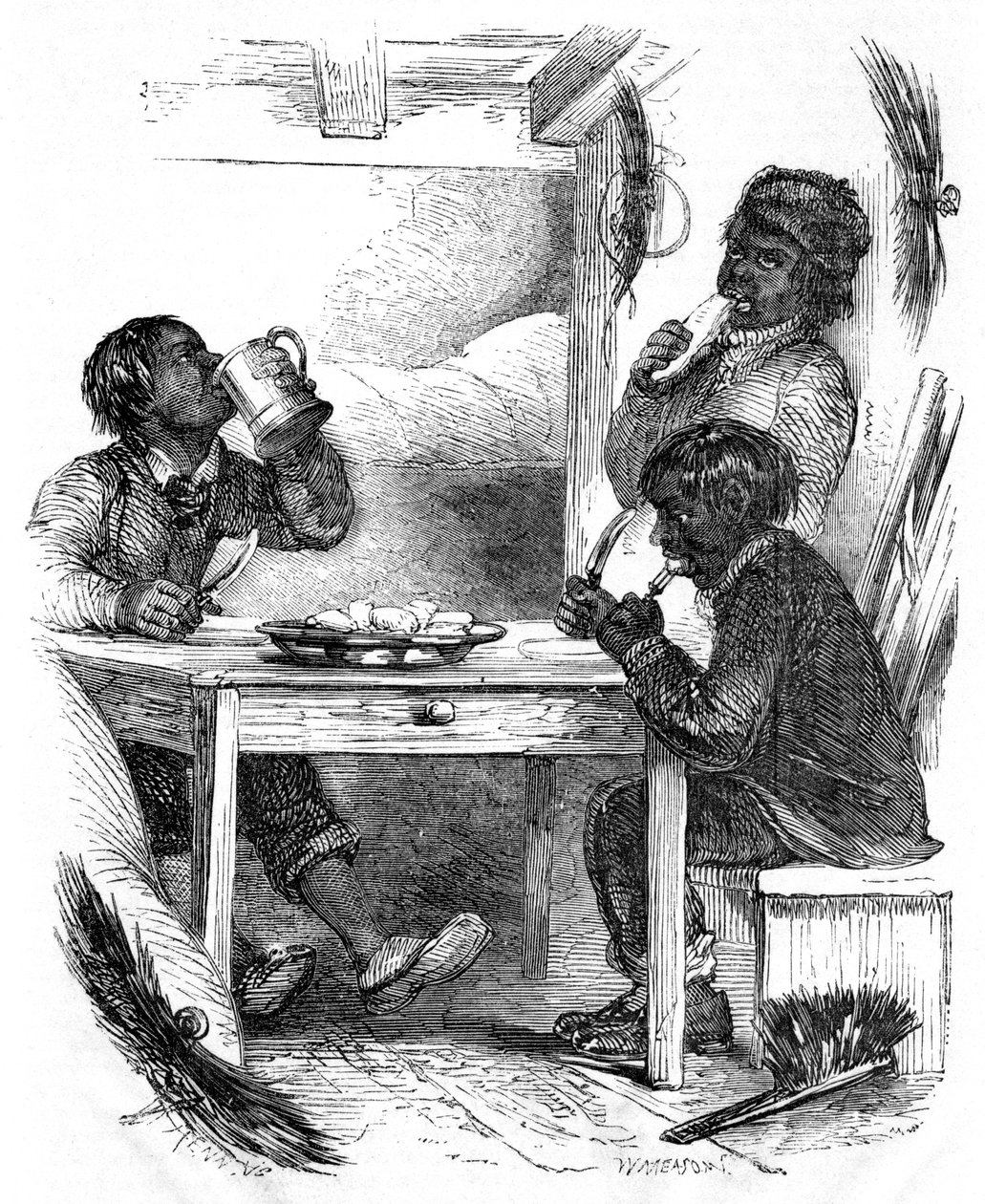 Akşam yemeğini yerken baca temizleyicisi olan çocuk, 1861 by Unbekannt