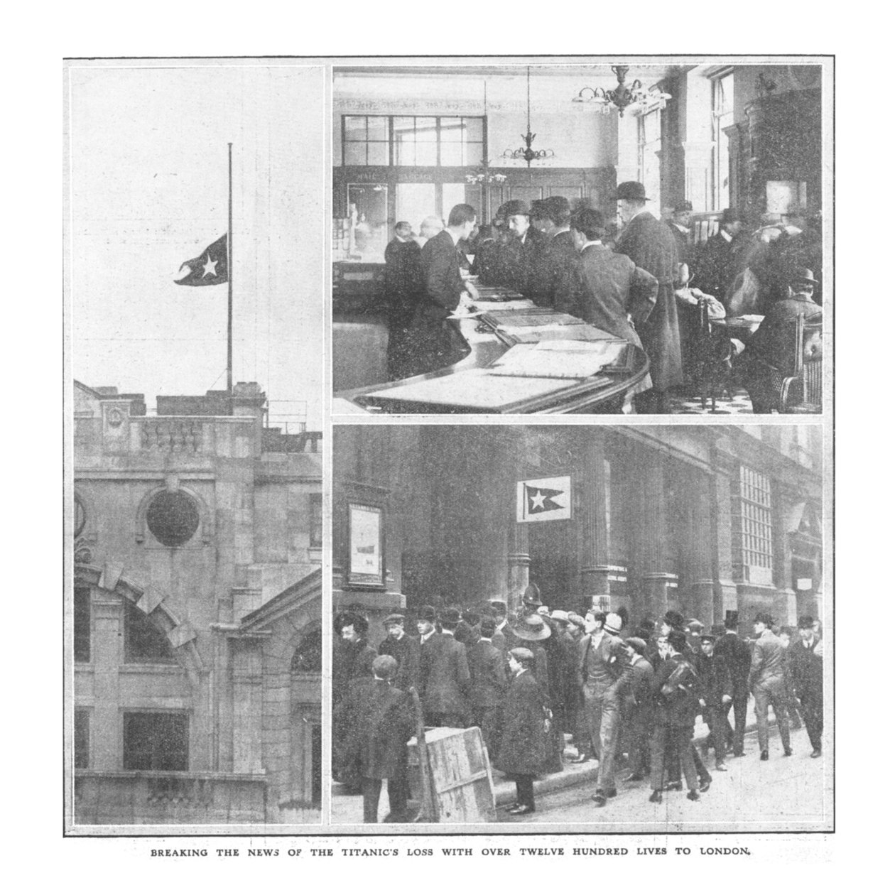 20 Nisan 1912'de Londra'ya On İki Yüzden Fazla Yaşamla Titanik Kaybının Haberini Vermek. by Unbekannt