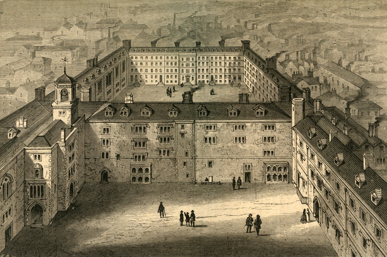 Yangından sonra yeniden inşa edilen Bridewell, eski bir baskıdan, 1897. by Unbekannt