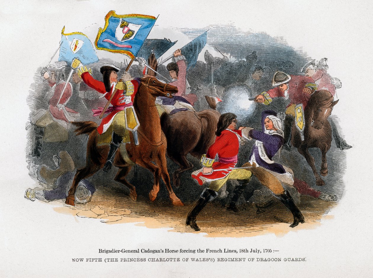 Fransız Hattını zorlayan Tuğgeneral Cadogans Atı, 18 Temmuz 1705 by Unbekannt