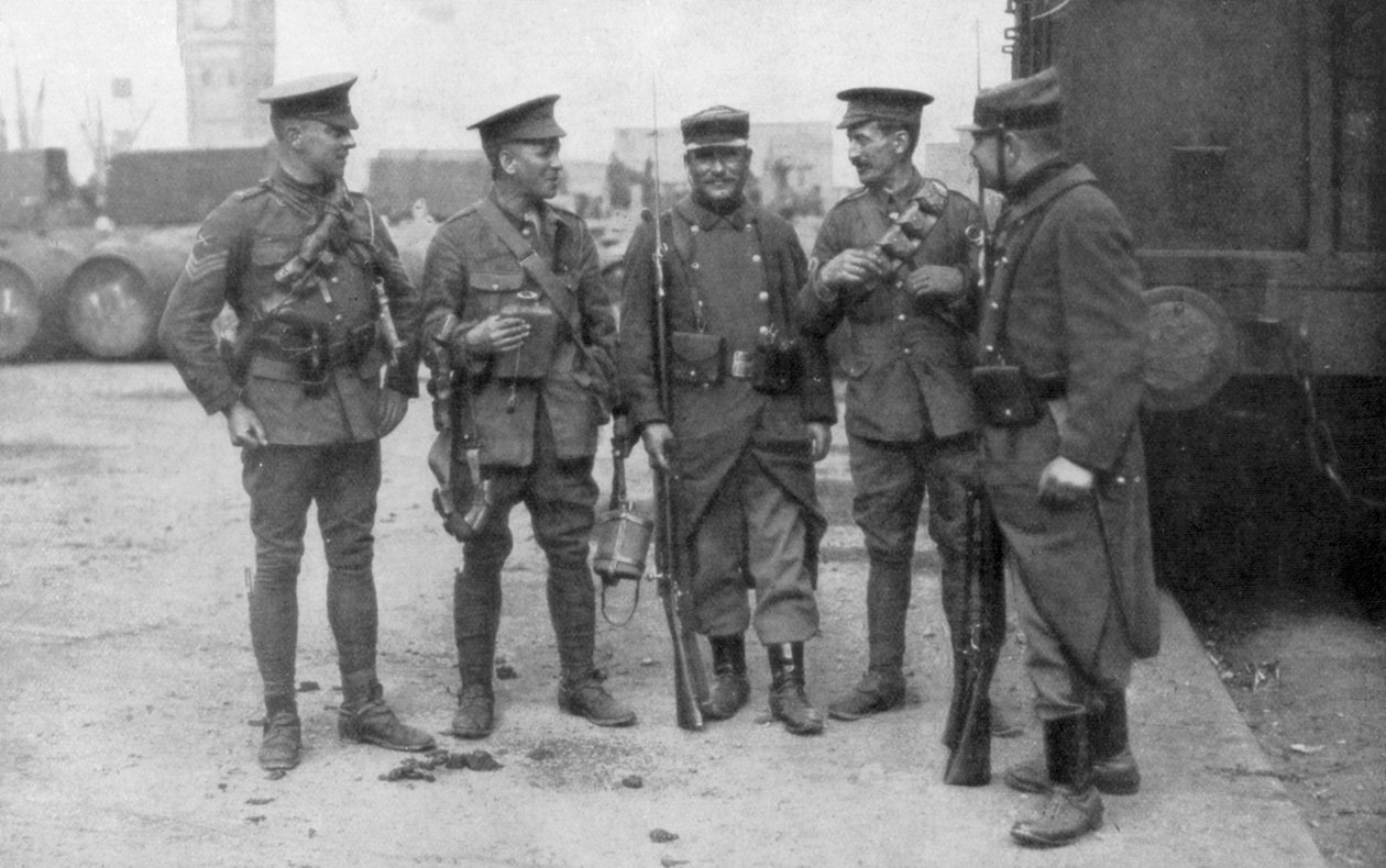 İngiliz ve Fransız birlikleri kardeşlik, Fransa, Ağustos 1914 by Unbekannt