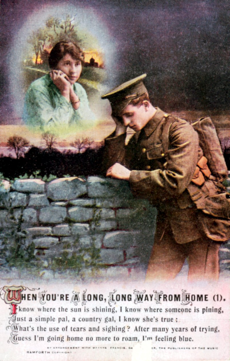 İngiliz askeri, ülkesindeki sevgilisini evde hayal ediyor, I. Dünya Savaşı, 1914-1918 by Unbekannt