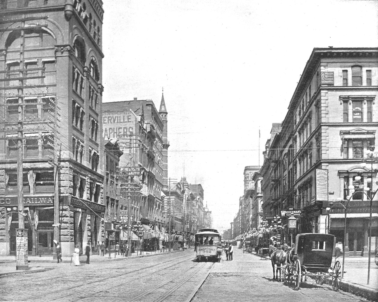 Broadway, North from Chestnut Street, St. Louis, Missouri, ABD, c1900. by Unbekannt