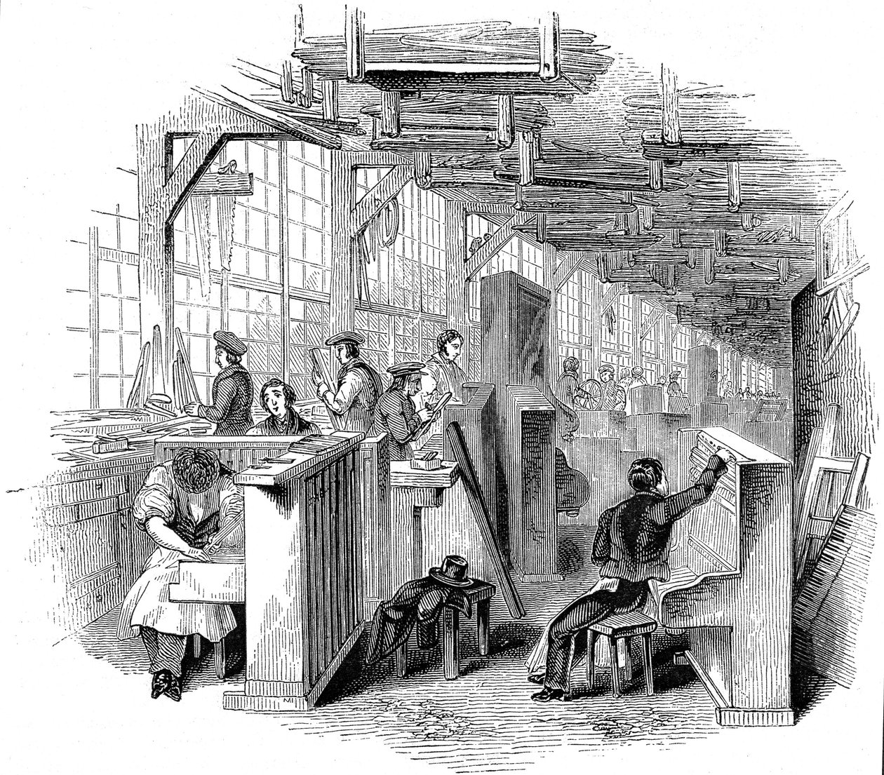 Broadwoods piyano fabrikası, Horseferry Road, Westminster, Londra, 1842 by Unbekannt