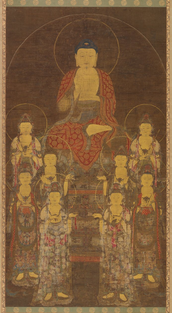 Buddha Amitabha Amita ve Sekiz Büyük Bodhisattvas, Geç Goryeo dönemi, 14. yüzyılın ortası-sonları. by Unbekannt