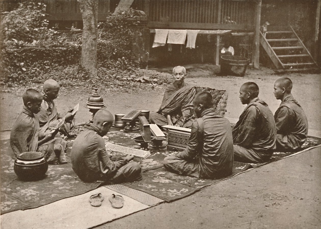 Öğrencilerle Budist Rahip, 1900. by Unbekannt