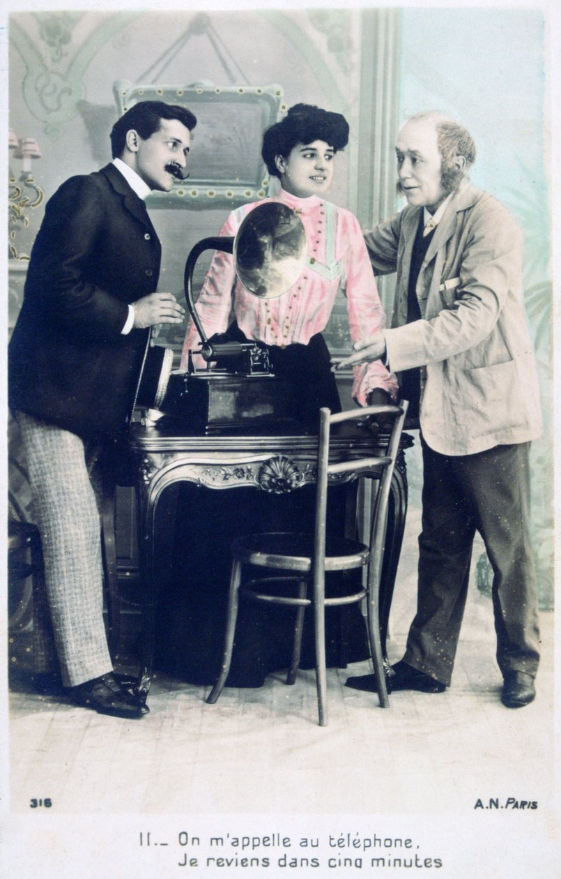 Beni telefondan ara, beş dakika içinde döneceğim, c1900 by Unbekannt