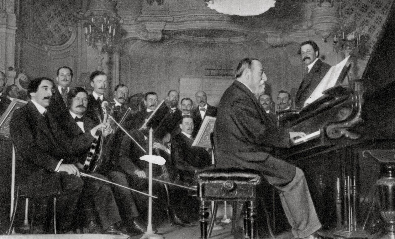 Camille Saint-Saens, Fransız besteci, müzisyen ve orkestra şefi, 1910 by Unbekannt