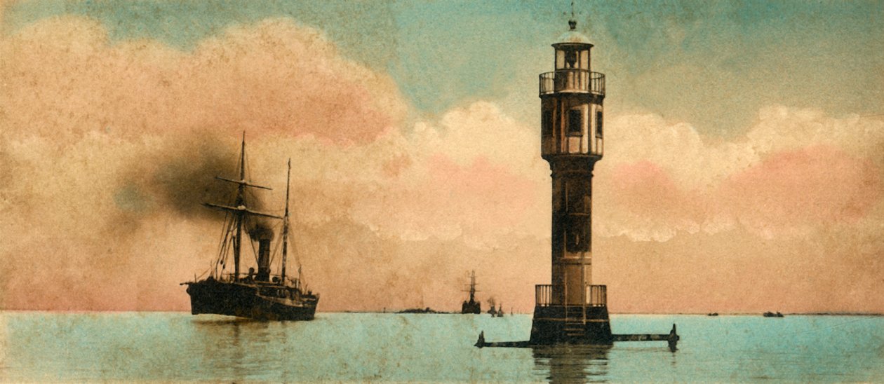 Süveyş Kanalı. Acı göller - kuzey deniz feneri, c1918-c1939. by Unbekannt