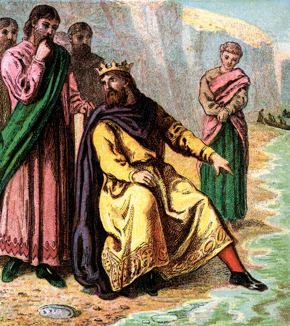 Canute ve Saraylılar, 11. yüzyıl, c1850 by Unbekannt