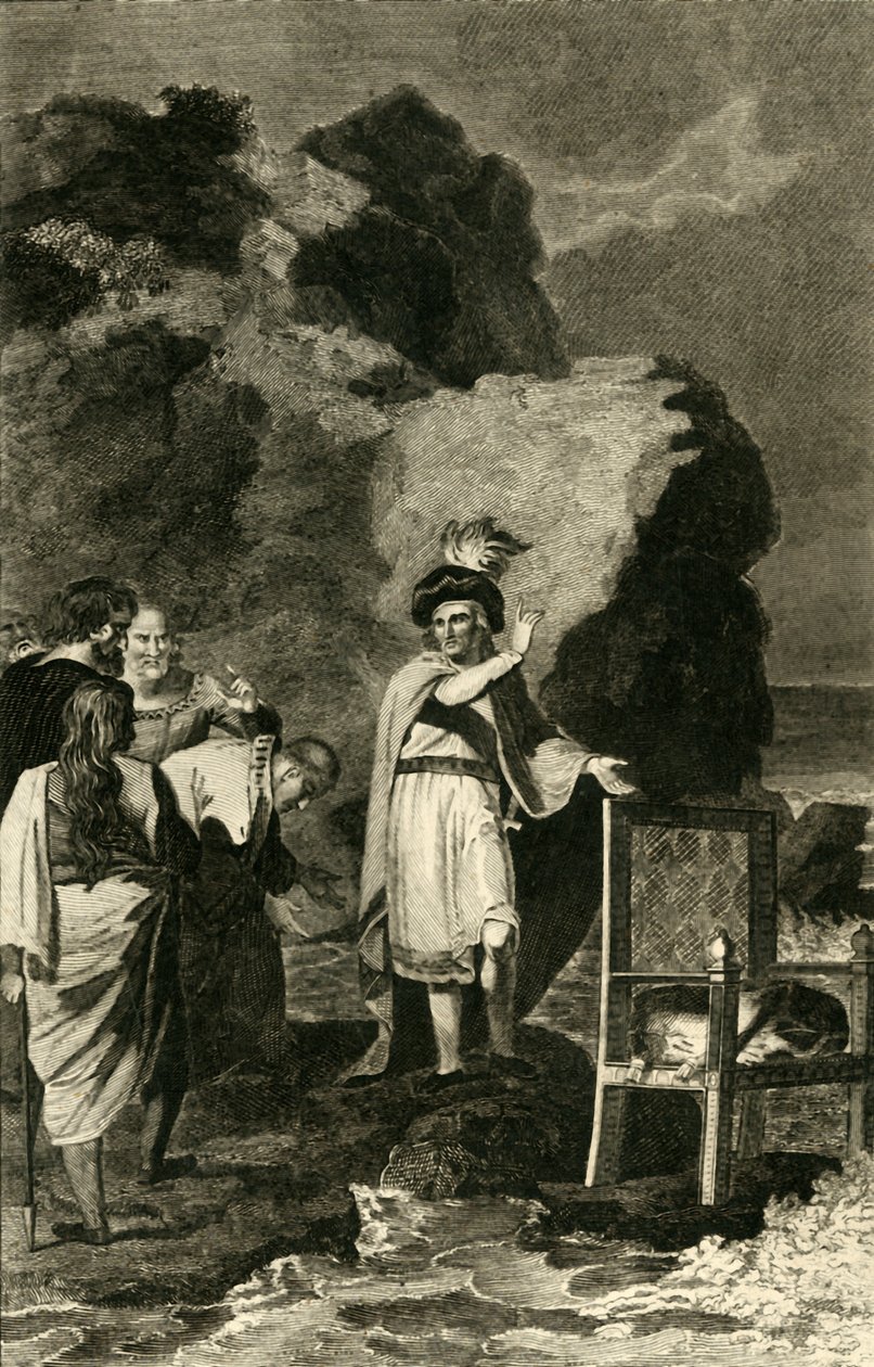 Saraylılarını Azarlayan Canute, 18. 19. yüzyıl. by Unbekannt
