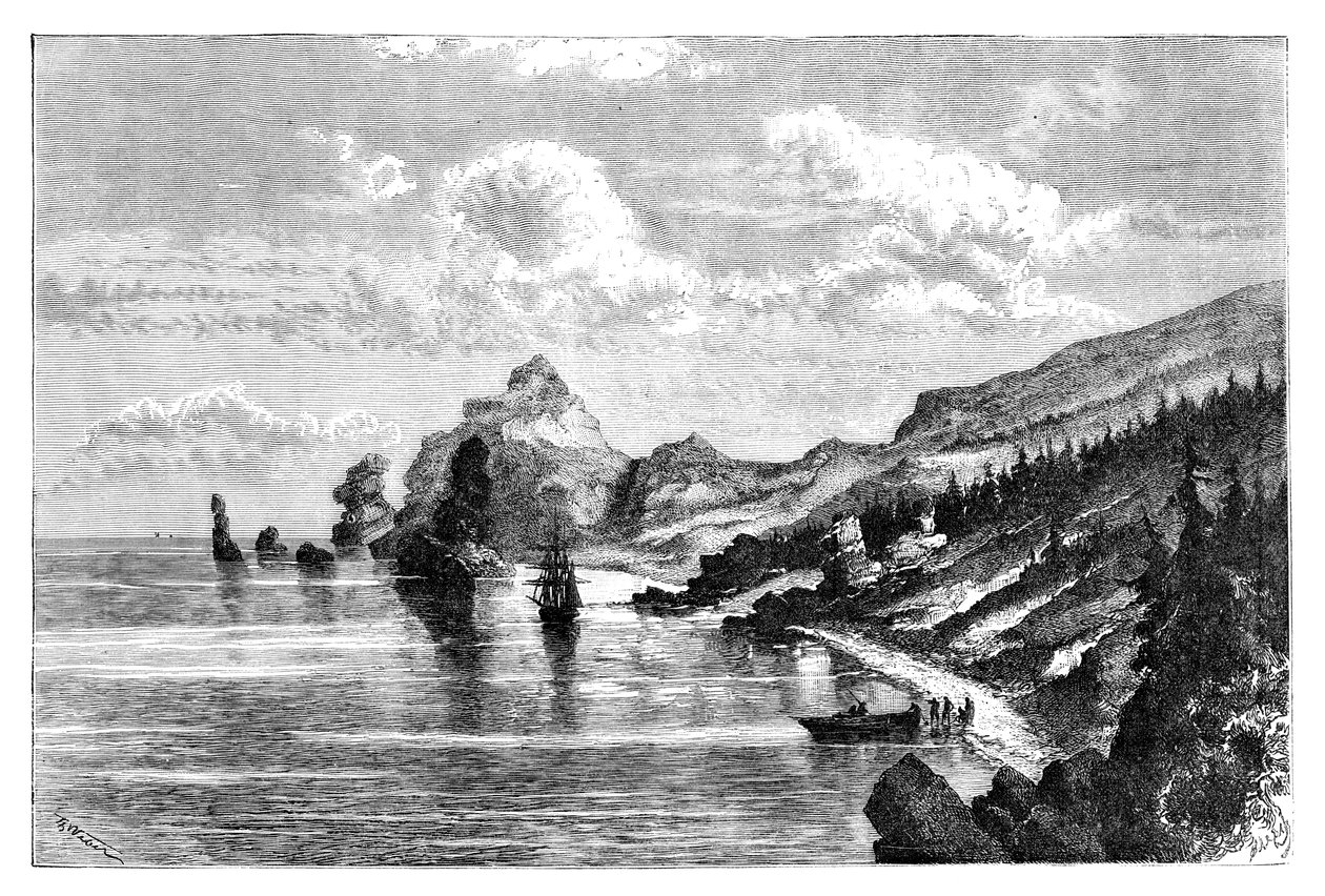 Cape la Jonquiere, Sahalin, Rusya, 1895 by Unbekannt