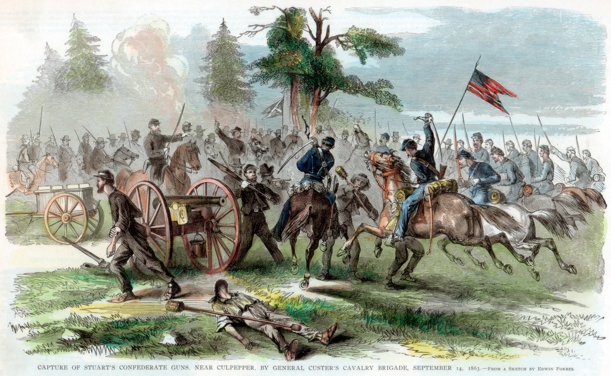 Culpeper, Virginia yakınlarında Konfederasyon silahlarının ele geçirilmesi, Amerikan İç Savaşı, 14 Eylül 1863 by Unbekannt