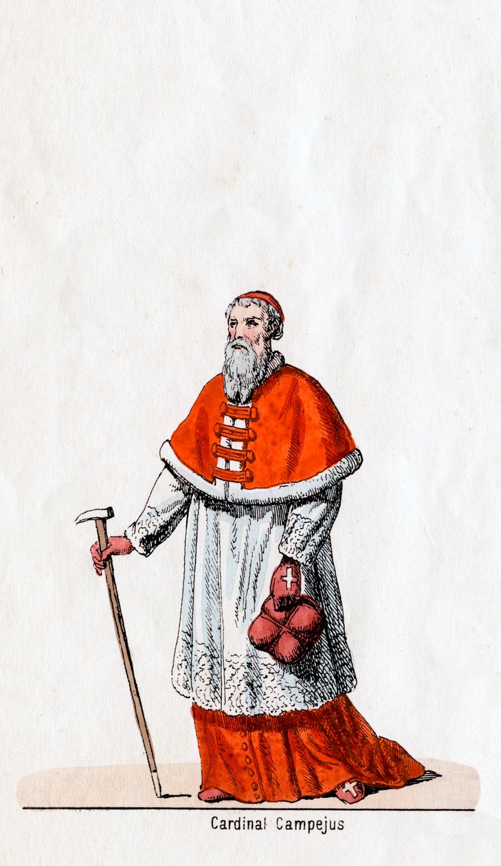 Kardinal Campeius, Shakespeare oyunu için kostüm tasarımı, Henry VIII, 19. yüzyıl by Unbekannt