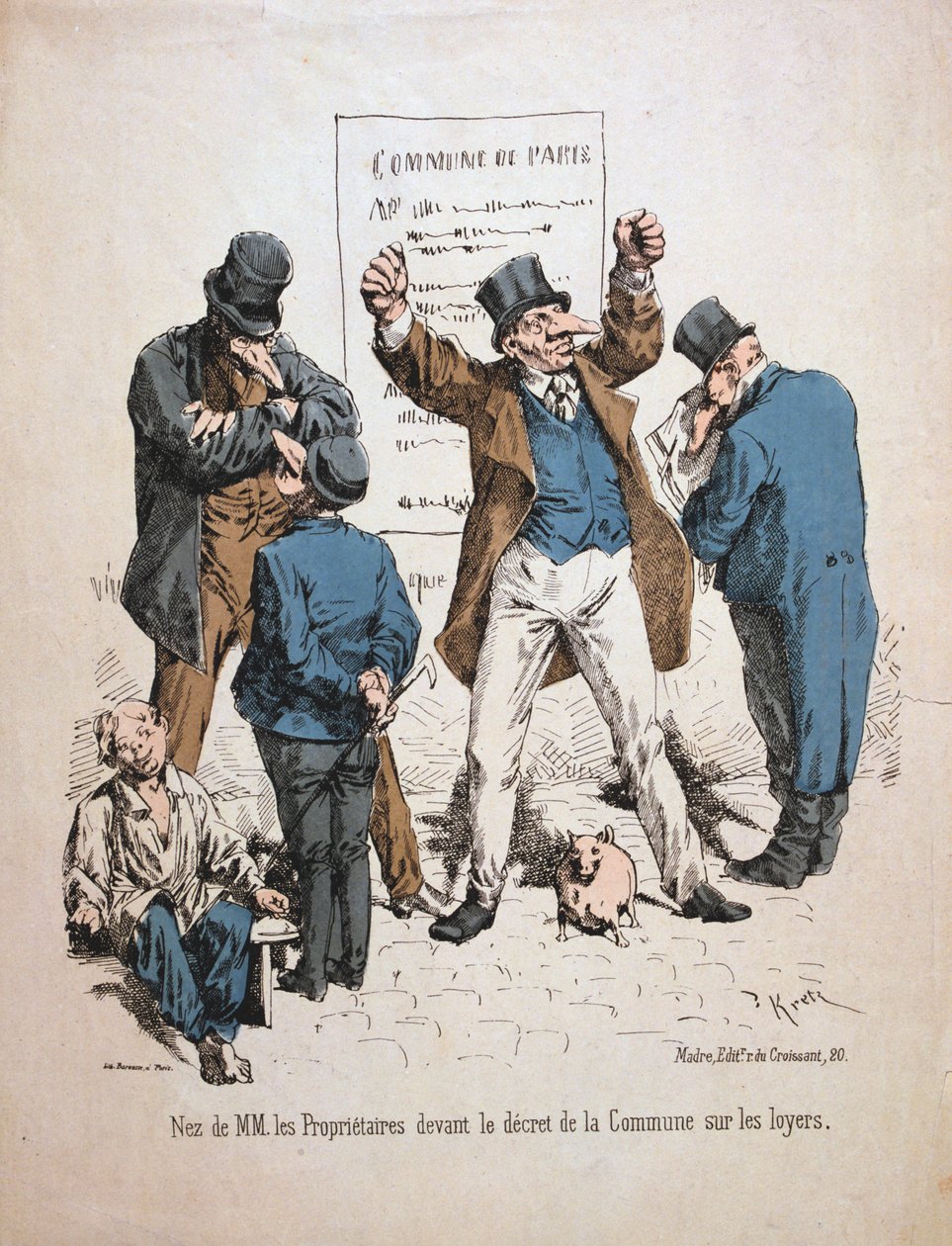 Mülk sahiplerinin karikatürü, Paris Komünü, 1871. by Unbekannt