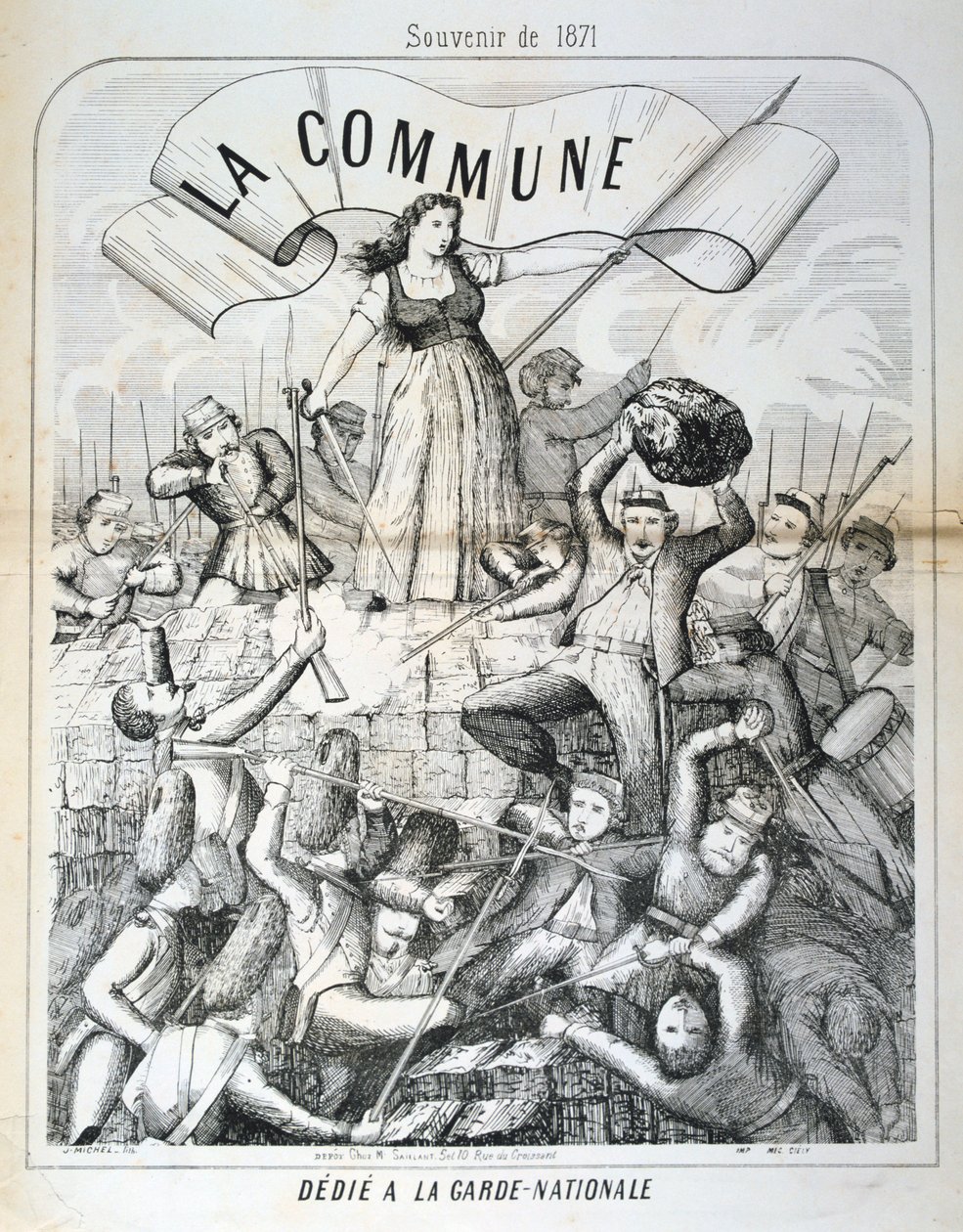 Ulusal Muhafızlara adanmış karikatür, Paris Komünü, 1871 by Unbekannt