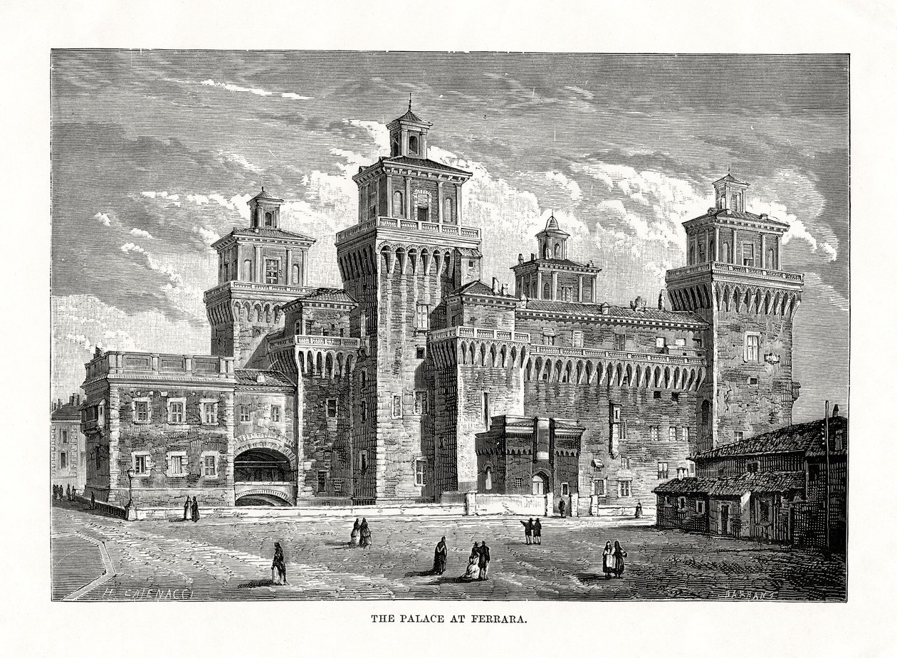 Estense Kalesi, Ferrara, İtalya, 1879 by Unbekannt