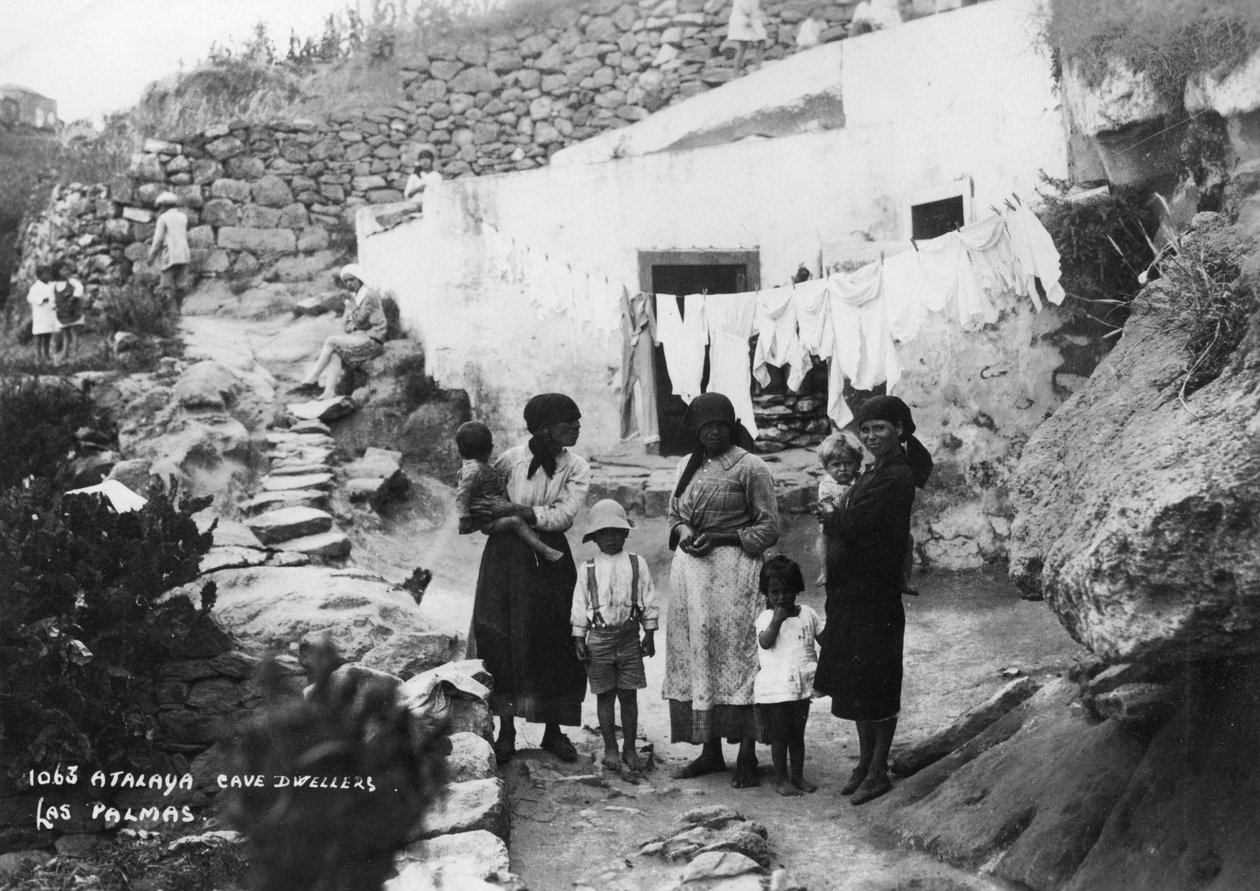 Mağara sakinleri, Atalaya, Las Palmas, Gran Canaria, Kanarya Adaları, İspanya, c1920s-c1930s by Unbekannt