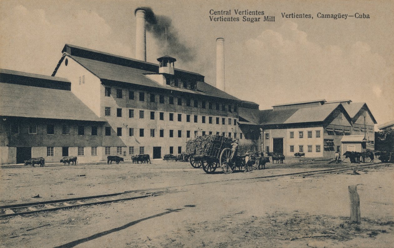 Central Vertientes Şeker Fabrikası, Camaguey, Küba, c1910 by Unbekannt