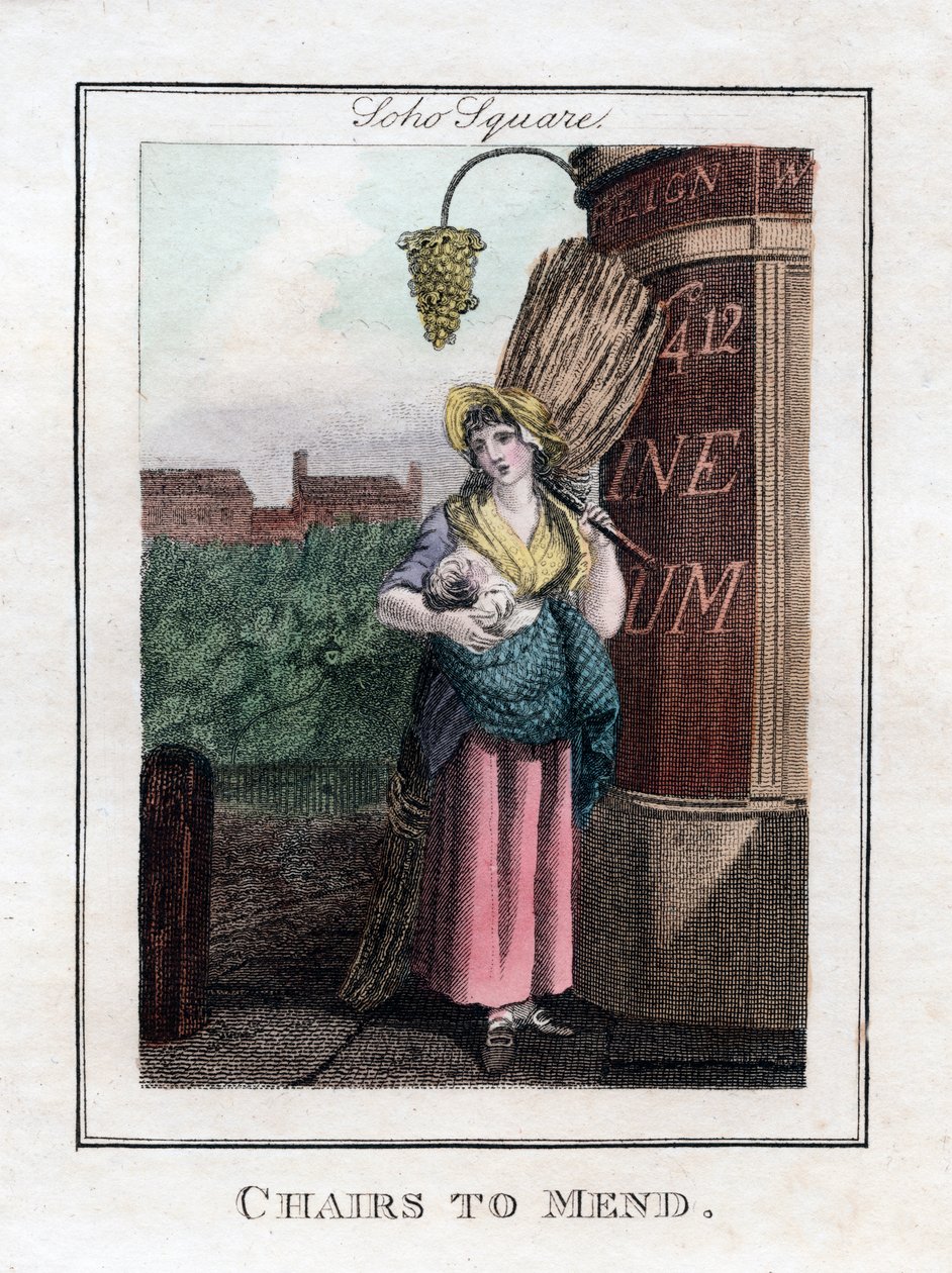 Mend Sandalyeleri, Soho Meydanı, Londra, 1805 by Unbekannt