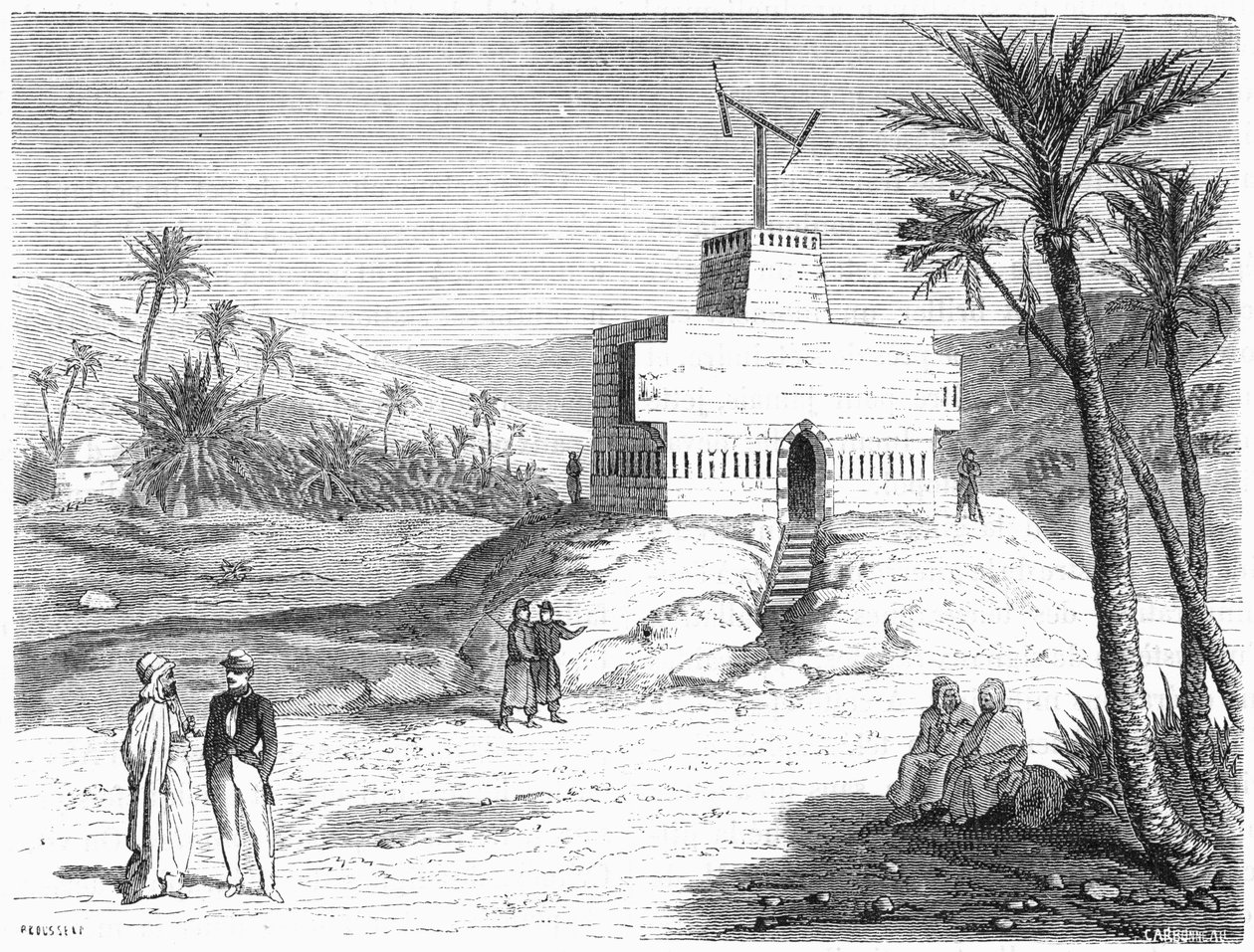 Chappes havadan telgraf sistemi, Cezayir, 19. yüzyılın ortaları, c1870. by Unbekannt