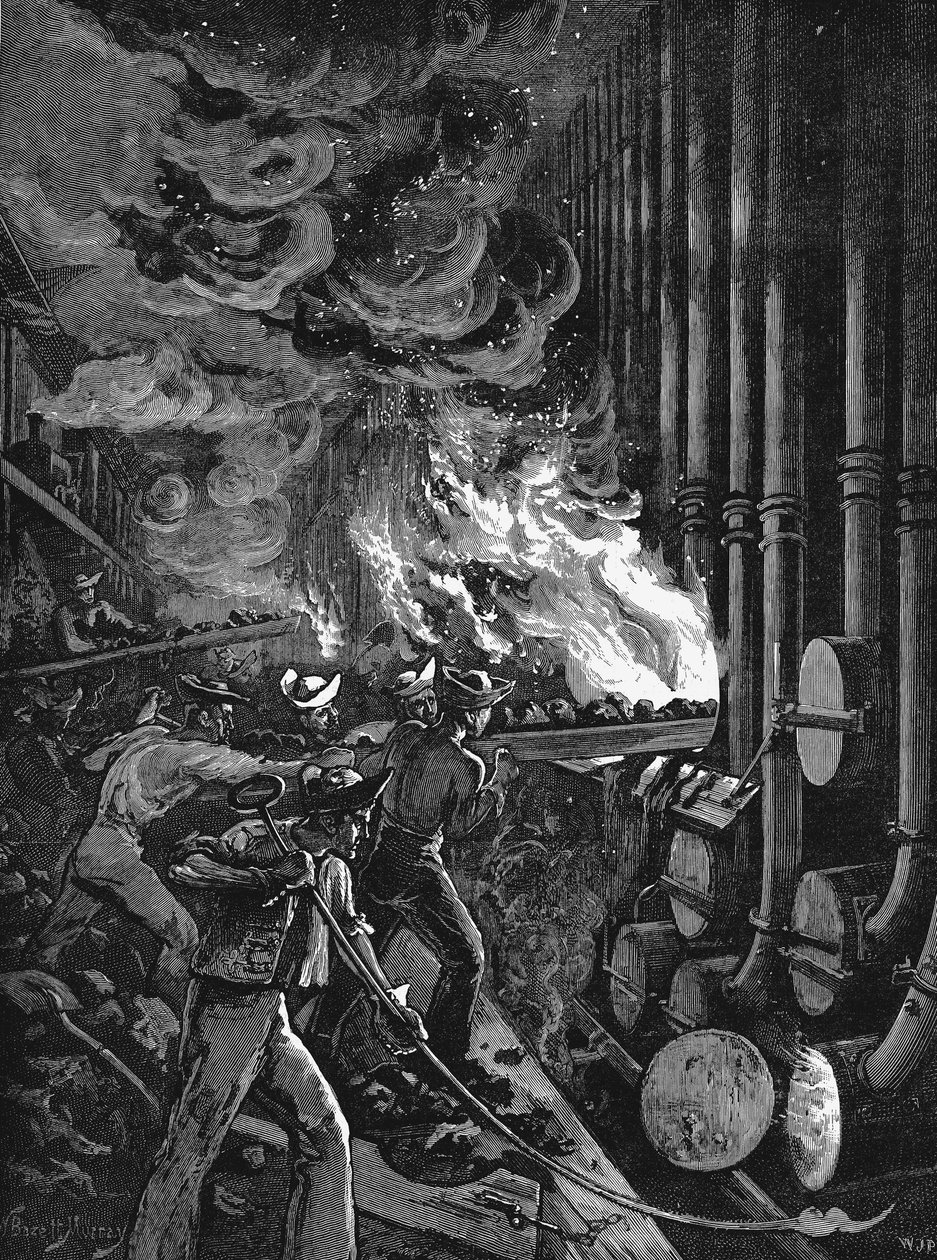 Beckton gaz fabrikasında imbiklerin doldurulması, Londra, 1878 by Unbekannt
