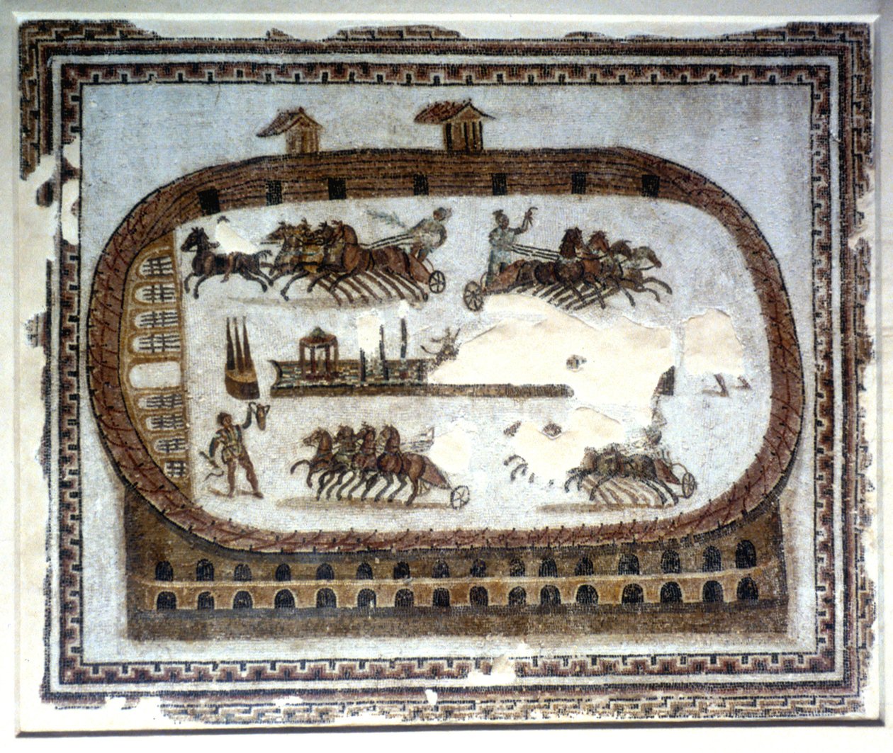 Arenada araba yarışı, Roma mozaiği, 2. yüzyıl by Unbekannt