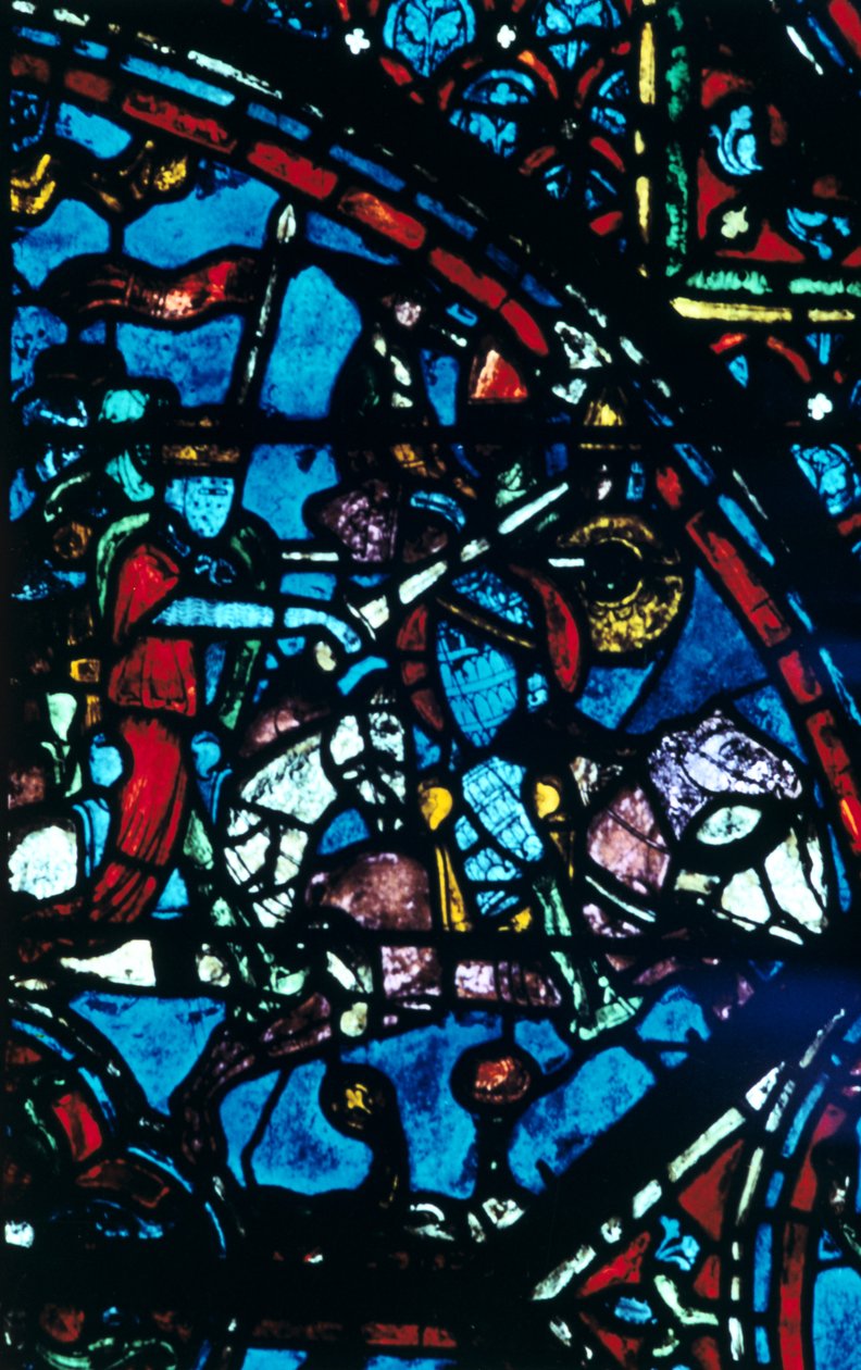 Charlemagne, Sarazenlerle savaşıyor, vitray, Chartres Katedrali, Fransa, c1225 by Unbekannt