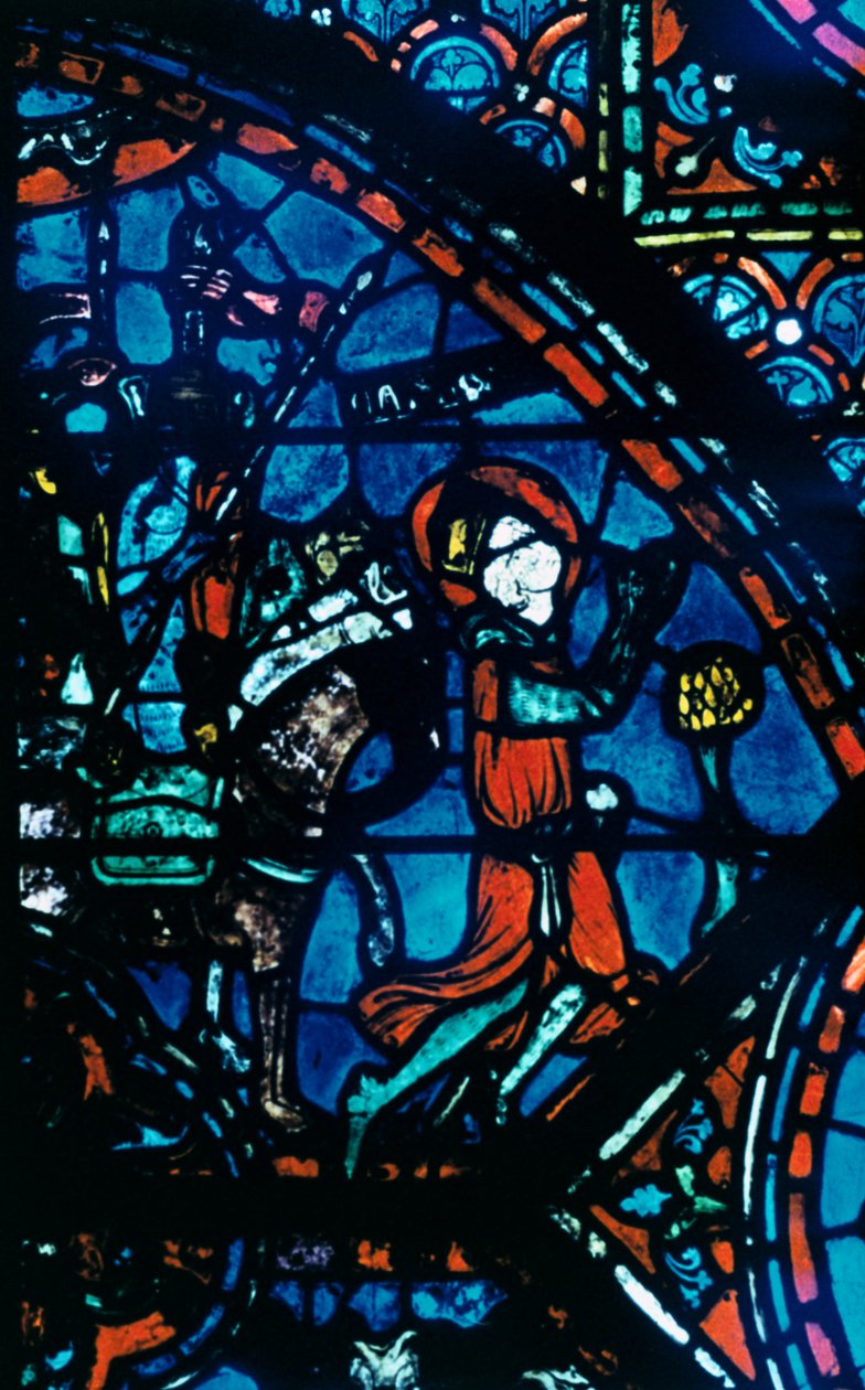Charlemagne dua ediyor, vitray, Chartres Katedrali, Fransa, c1225 by Unbekannt