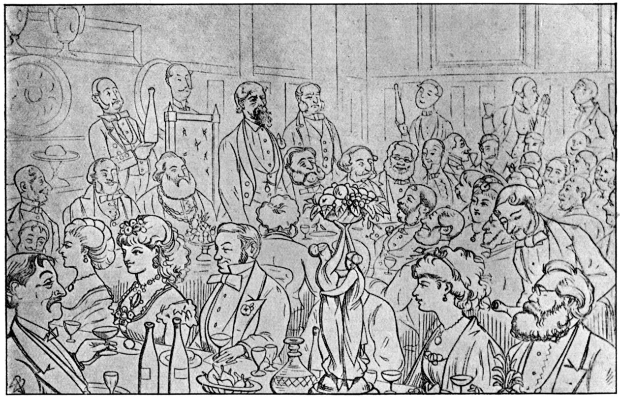 Charles Dickens, Gazete Satıcıları Yemeğine başkanlık ederken, 5 Nisan 1870 1912 by Unbekannt