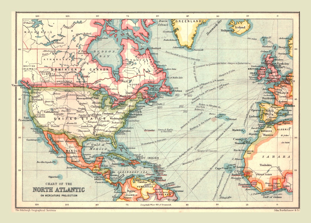 Kuzey Atlantik Haritası, 1902. by Unbekannt