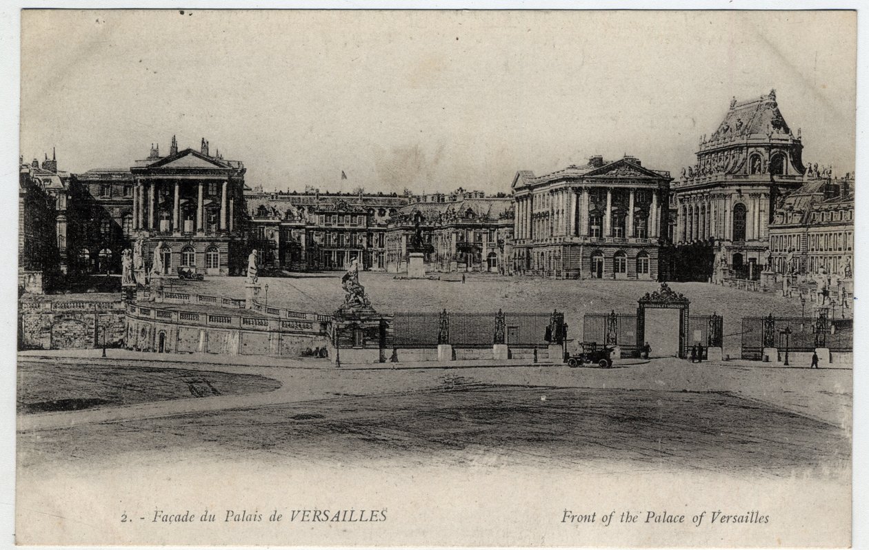 Chateau de Versailles: cephe görünümü - Kartpostal 19. yüzyılın sonları ve 20. yüzyılın başlarında by Unbekannt