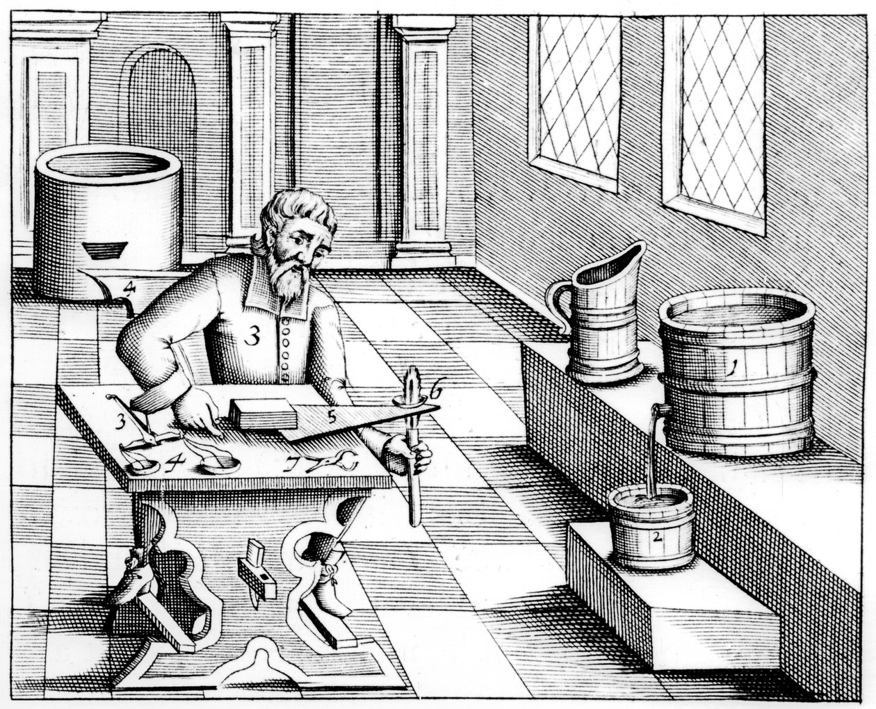 Gübre nitre, potasyum nitrat veya KN03, 1683 kalitesinin kontrol edilmesi by Unbekannt