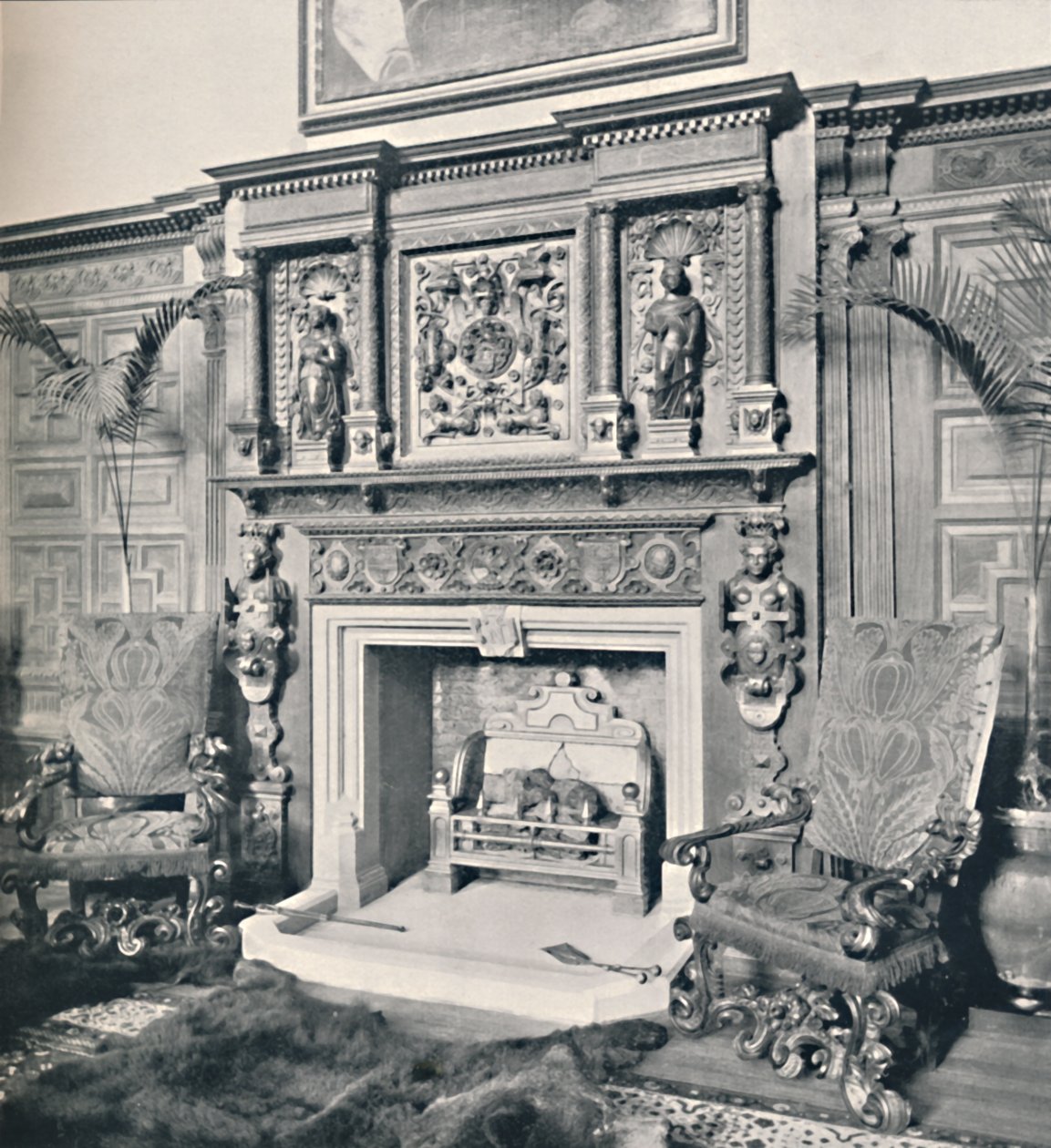 Büyük Salondaki Baca Parçası, Castle Ashby, Northampton, 1927 by Unbekannt