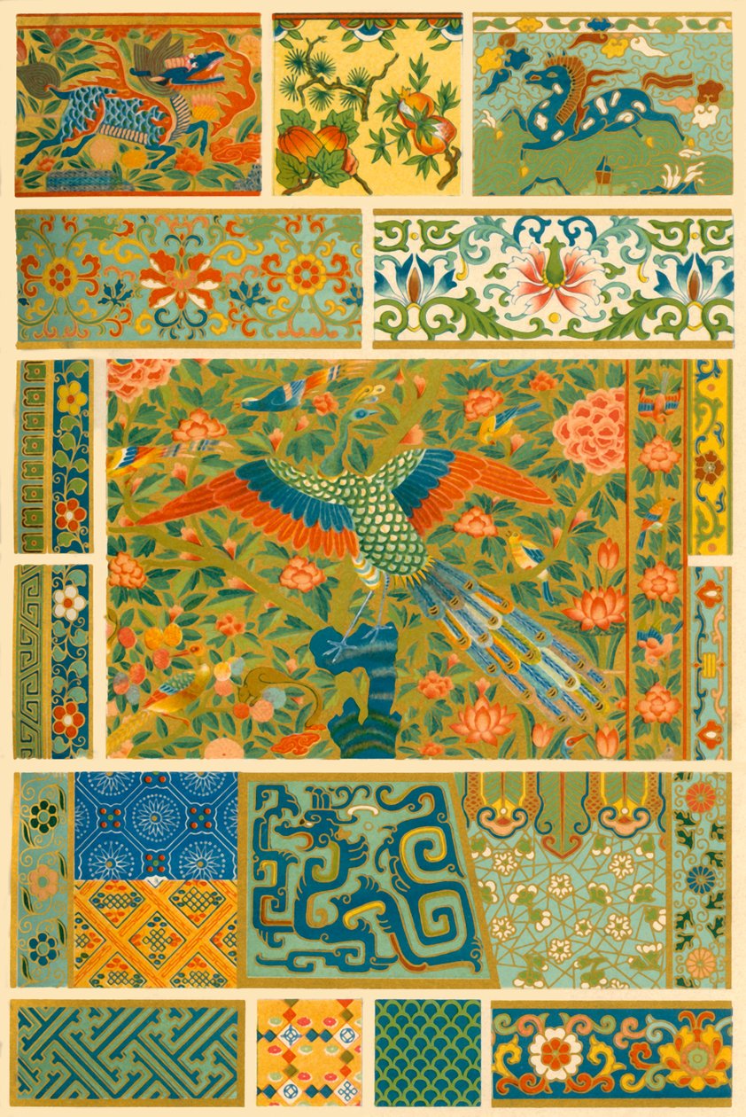 Çin resmi, dokuma, nakış ve emaye işi, 1898. by Unbekannt