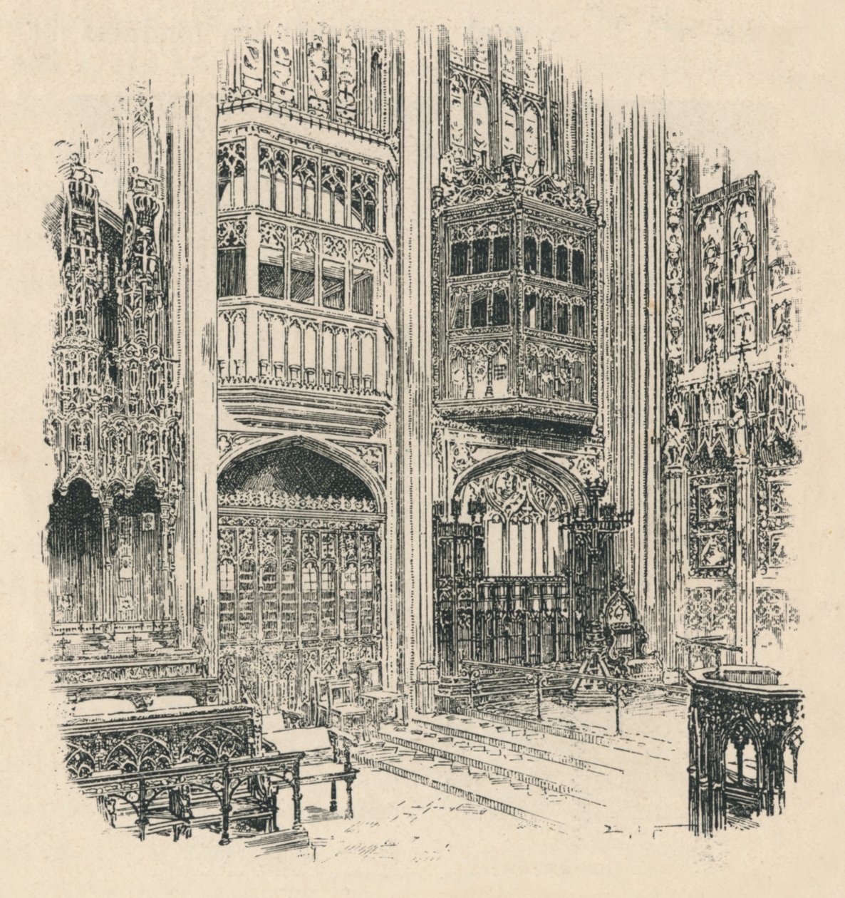 Koro Tezgahları ve Kraliyet Dolabı, St. Georges Şapeli, 1895 by Unbekannt