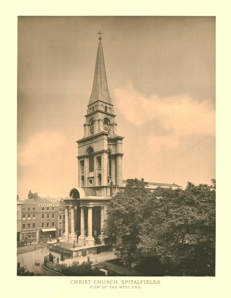 Christ Church, Spitalfields, West End'in Görünümü, 19. yüzyılın ortaları. by Unbekannt