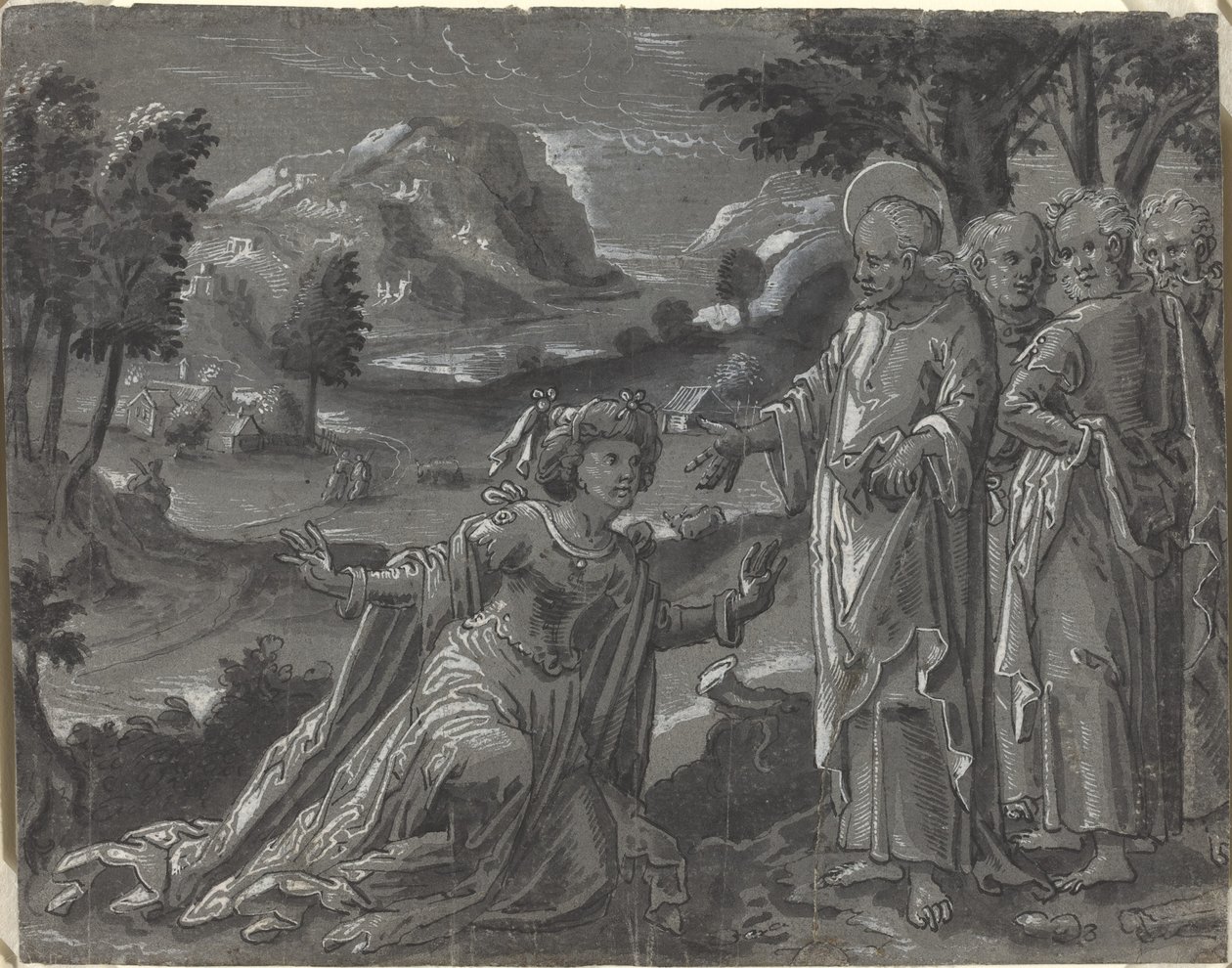 İsa ve Zina [rekto], c. 1600. by Unbekannt