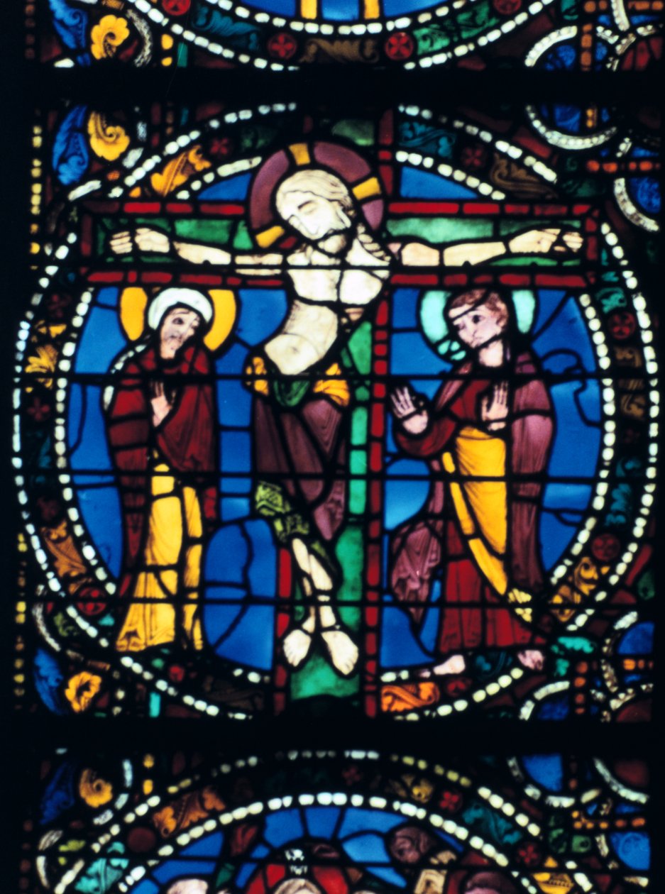Haç Üzerinde İsa, vitray, Chartres Katedrali, Fransa, 1194-1260. by Unbekannt