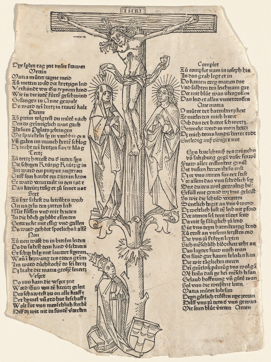 Papa Pius II ile Haç Üzerinde İsa, c. 1475. by Unbekannt