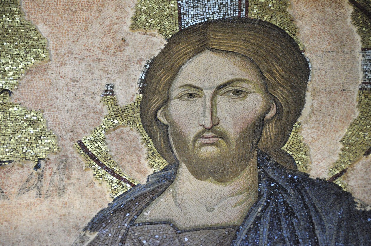 Christ pantocrator (en gloire) Fresk 11. yüzyılda Aziz Kurtarıcı Kariye kilisesinde (Kariye Camii), İstanbul, Türkiye by Unbekannt