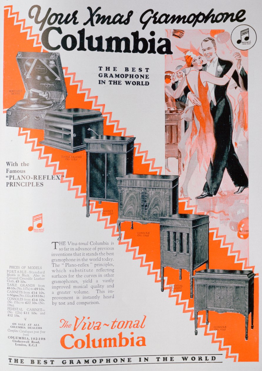 Columbia Gramofonlar için Noel reklamı, 1929 by Unbekannt
