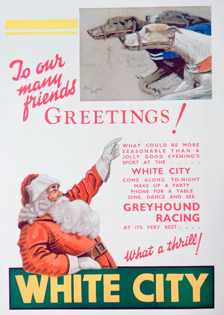 White City tazı pisti için Noel reklamı, Londra, 1932 by Unbekannt