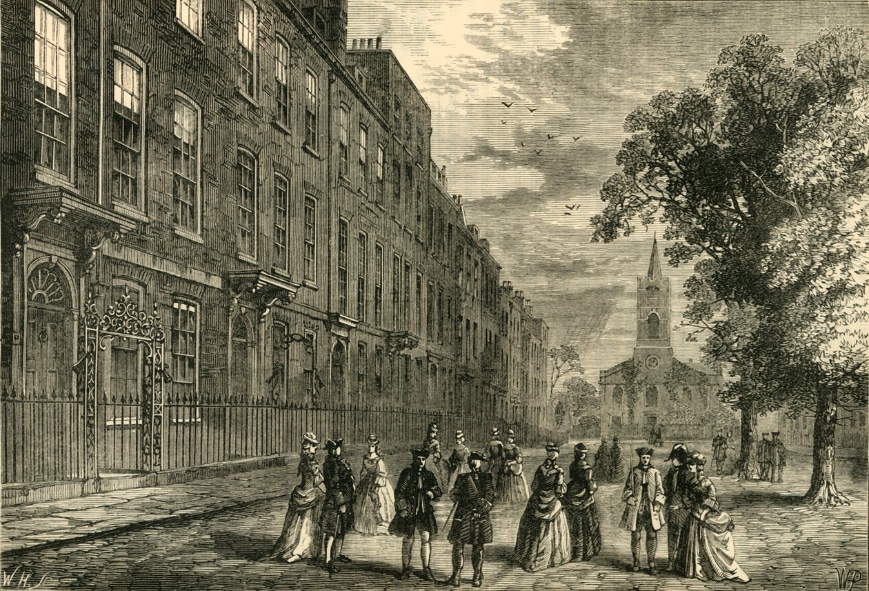 Church Row, Hampstead, 1750, c1876. by Unbekannt