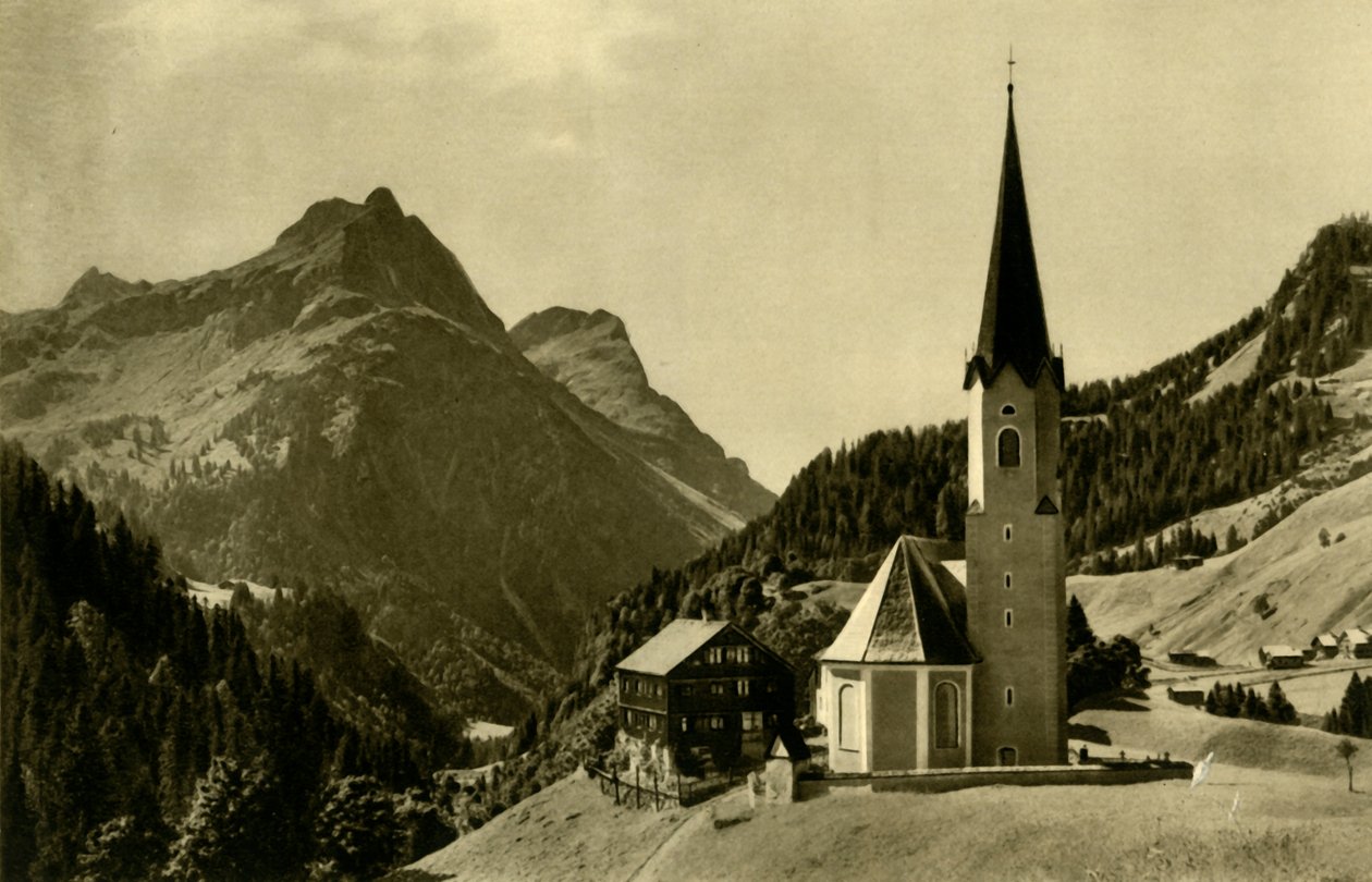 Kilise, Schröcken, Bregenzerwald, Avusturya, c1935. by Unbekannt