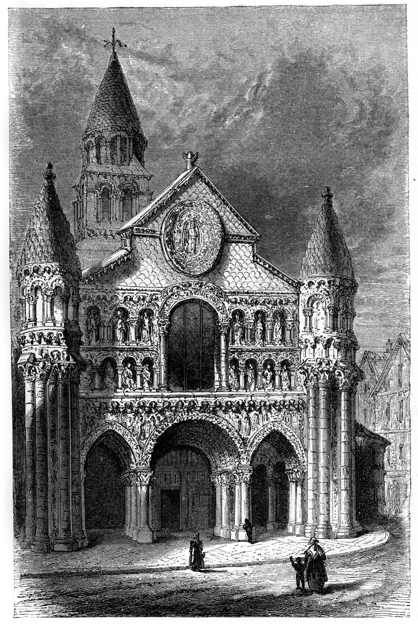 Notre Dame de la Grande Kilisesi, Poitiers, Fransa, 12. yüzyıl, 1870 by Unbekannt