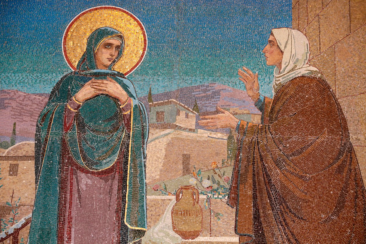 Dökülen Kan Üzerindeki Kurtarıcı Kilisesi veya Diriliş Kilisesi; Ziyaret: Mary, akrabası Elizabeth